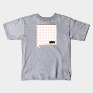 USA States: New Mexico (pink plaid) Kids T-Shirt